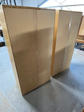 Particle Board Cabinets with Glass Doors (2), cardboard backing