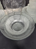 77-Piece Arcoroc France Clear Fleur Glass China Set