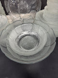 77-Piece Arcoroc France Clear Fleur Glass China Set