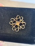10K Gold Brooch with Diamond - 2.58g