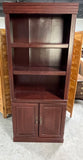 Particle Board Bookcase with Cabinet, Cardboard Backing