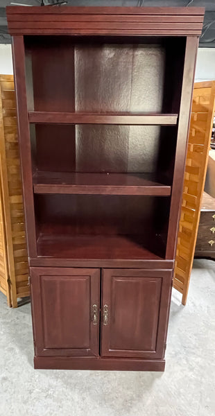 Particle Board Bookcase with Cabinet, Cardboard Backing