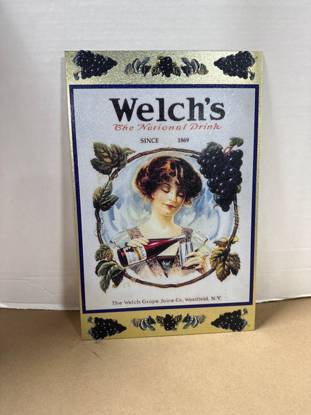 (B) Welch’s National Drink Vintage Inspired Metal Sign
