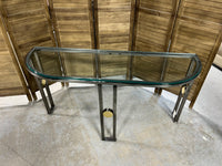 Demilune Glass Top Console Table