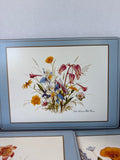 North American Wildflowers Cork Back Pimpernel Placemats With Box - Set Of 4