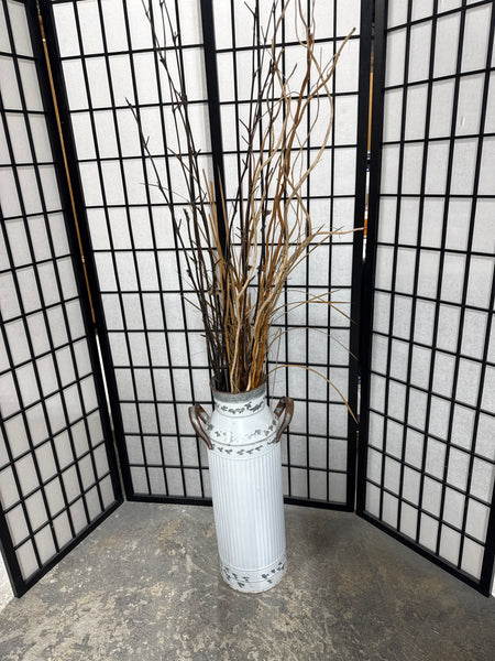 Farmhouse Milkcan Style Decor With Artificial Branches