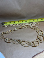 Gold Tone Rope Design Necklace & Bracelet Set