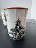 (B) 3-Piece Williams & Sonoma Reindeer Night Before Christmas Coffee Mug & Snack Plate Set