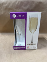 Set Of 4 Clear Glass Libbey Champagne Flutes In Box // 3 Sets Available // PRICED INDIVIDUALLY
