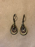 Gold, Brass & Silver Teardrop Earrings