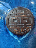 Asian Inspired Longevity Blue Drip Glazed Pottery Floor Vase