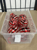 6 pc Red Ornaments,  Lot (C)