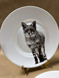 Pier 1 Snow Forest Fox Salad Plates — Pair (B)