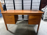 Mid Century Style Teak Veneer Desk(A)***HEAVY ITEM***READ DETAILS ON PICK UP POLICY***