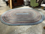 Multicolor Oval Braided Rug, 11'4" x 8'5"