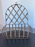 Distressed Metal Hanging Trellis Planter Basket