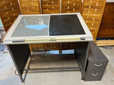 Hamilton Lighted Drafting Table with Metal Cabinet