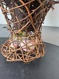 Easter Eggs & Faux Florals in Grapevine Hat Basket