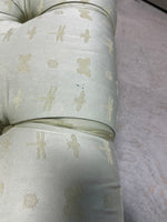 Tufted Bench on Casters with Butterfly Fabric