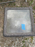 All Weather Wicker End Table w/Glass Top, Martha Stewart
