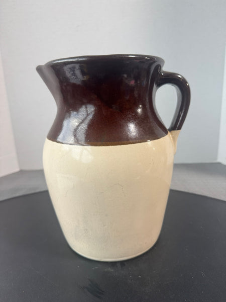 2-Tone Vintage Stoneware Pitcher