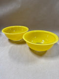 Pair Of Yellow Glass Pyrex Bowls