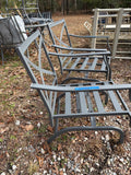 Pair of Outdoor Aluminum Rocking Chairs w/Cushions and an Ottoman