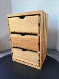 Rustic Wooden 3-Drawer Crate Storage Unit (A)