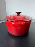 Le Creuset 5QT Cast Iron Enamel #29 Oval Dutch Oven in Cerise Red
