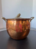 Ruffoni Historia Italian Hammered Copper Pot with Brass Handles & Acorn Lid Handle