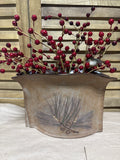Anthony Studio Pottery Pine Branch Pocket Vase/Crock
