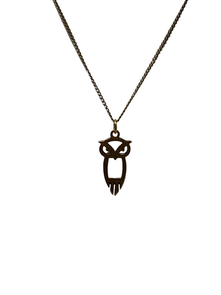 Brass Tone Owl Necklace