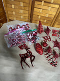 Red Christmas Ornament Lot