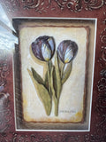 Pair of Framed Charlene Winterle Olsen Signed Floral Chalkware Plaques