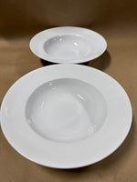 Lot Of 5 The Cellar Whiteware Large Rim Pasta Bowls // 2 Sets Available // ****PRICED INDIVIDUALLY****