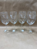 Mermaid Etched Wine Glasses — Set Of 4 // Appears Unused