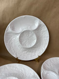 Set Of 4 White Artichoke Plates