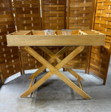 Berea College Student Crafts Vintage Wooden Skittles Game with Stand