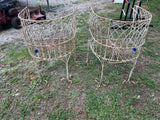 Vintage Metal Patio Chairs with Round Barrel Back