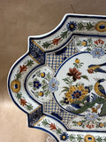 Royal Delft De Porcelyne Fles Plaque Hand Painted - Birds & Floral