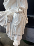 XL Textured White Sitting Zen Buddha AS IS (READ DESCRIPTION CAREFULLY)