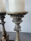 Pair of Ornate Candleholders with Flameless Candles (WORKS)