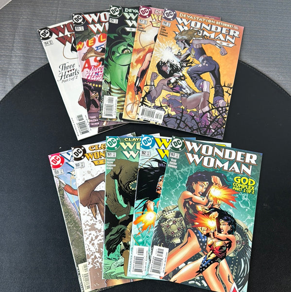 (K) Lot of 10 Vintage Early 2000’s DC Wonder Woman Comics #’s 154-163