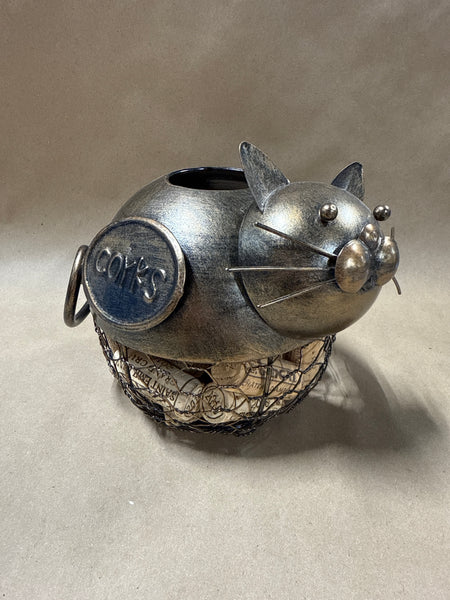 Cat Cork Holder With Corks