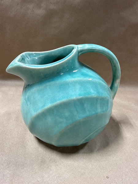 Aqua Blue Pottery Pitcher