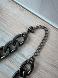 Gunmetal Rhinestone Cluster Statement Necklace