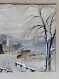 Original Winter Town Painting by L. Armstrong; Signed