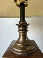 Laurel Lamp Co. Brass Chess Table Lamp (WORKS)