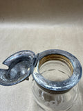 Etched Mustard Jar With Silver Lid