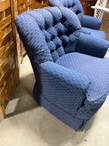 Blue Upholstered Chairs, pair/2
